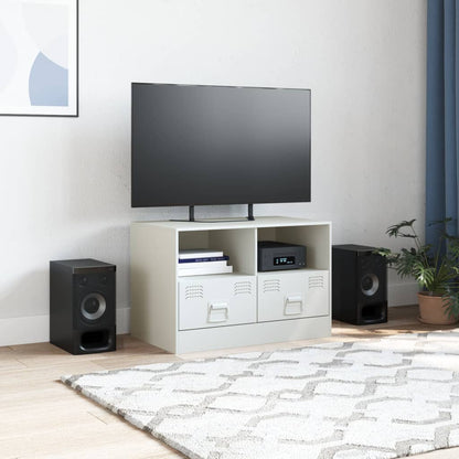 White TV Stand 67x39x44 cm in Steel