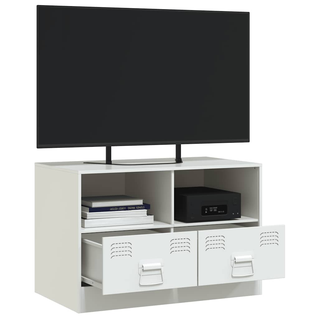 Mobile Porta TV Bianco 67x39x44 cm in Acciaio - homemem39