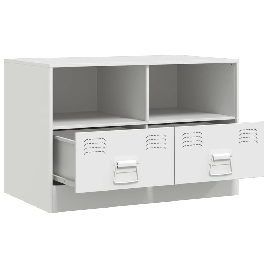 Mobile Porta TV Bianco 67x39x44 cm in Acciaio - homemem39