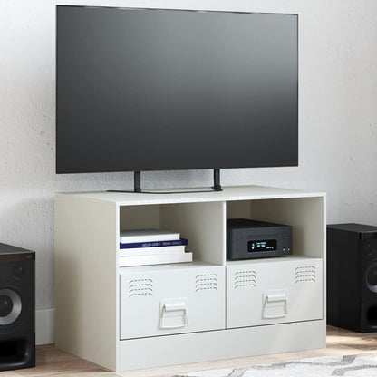 Mobile Porta TV Bianco 67x39x44 cm in Acciaio