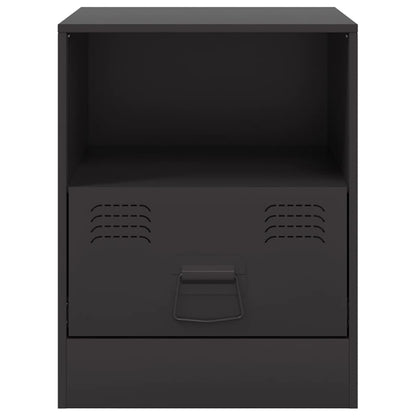 Comodino Nero 34,5x39x44 cm in Acciaio - homemem39