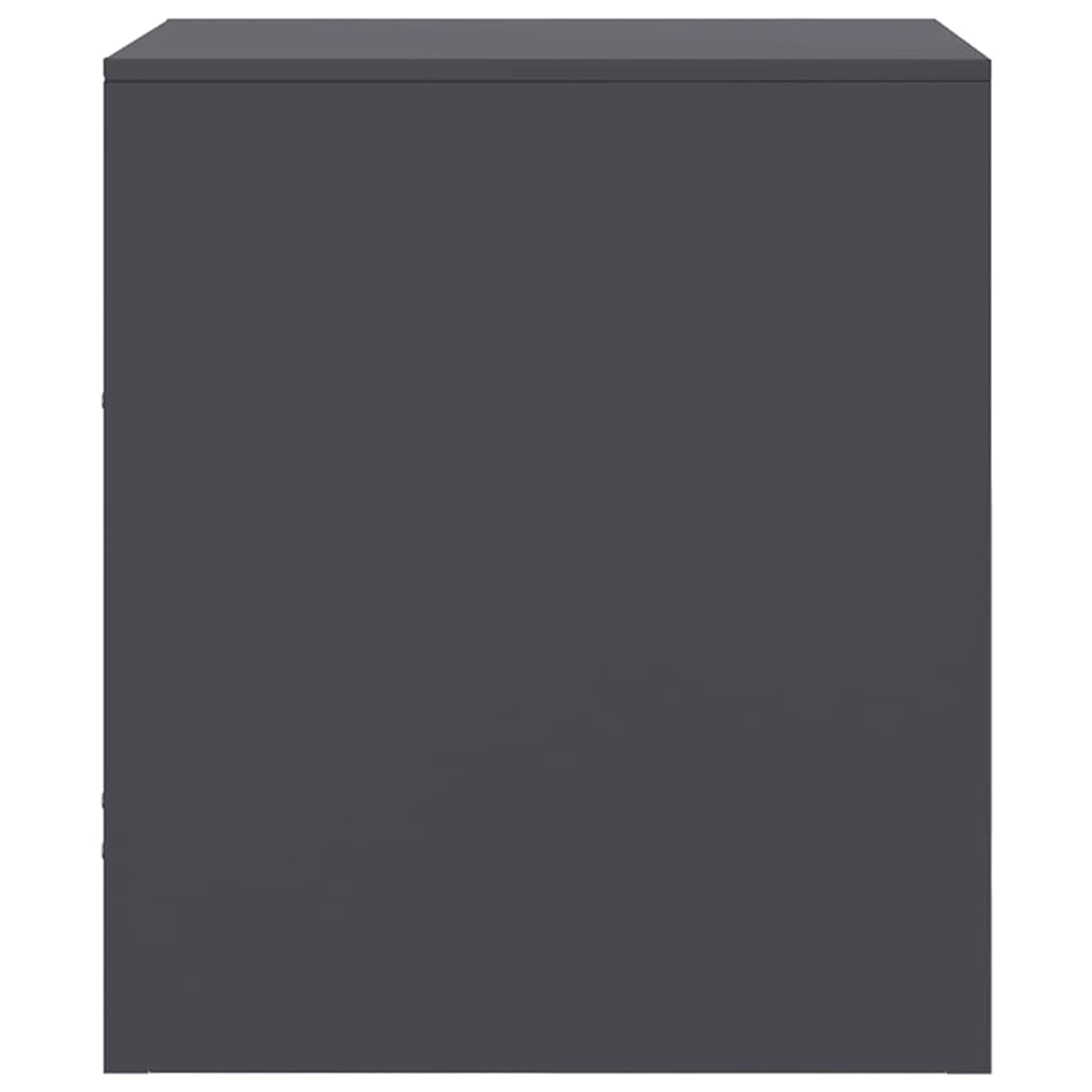 Comodino Antracite 34,5x39x44 cm in Acciaio - homemem39