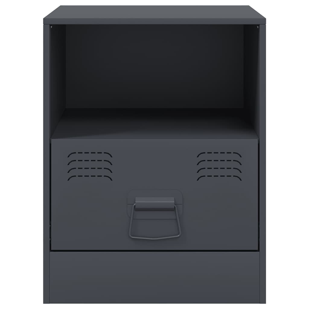 Comodini 2 pz Antracite 34,5x39x44 cm in Acciaio - homemem39