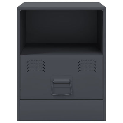 Comodini 2 pz Antracite 34,5x39x44 cm in Acciaio - homemem39