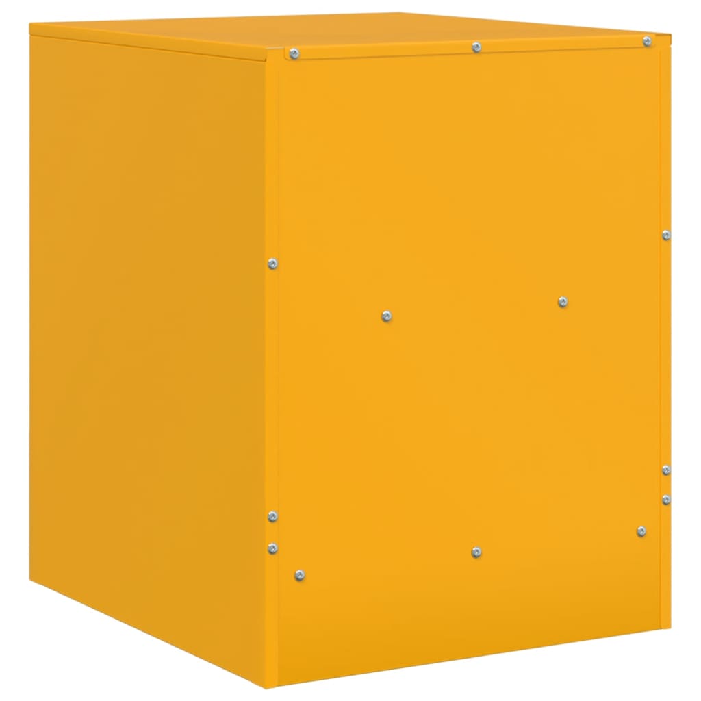 Comodini 2 pz Giallo Senape 34,5x39x44 cm in Acciaio