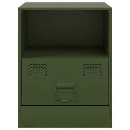Comodini 2 pz Verde Oliva 34,5x39x44 cm in Acciaio - homemem39