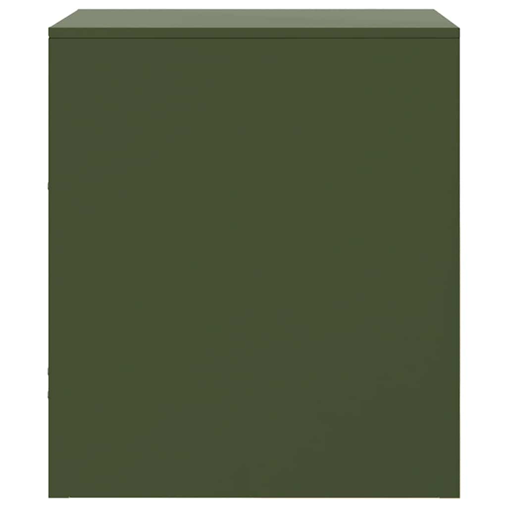 Comodini 2 pz Verde Oliva 34,5x39x44 cm in Acciaio - homemem39