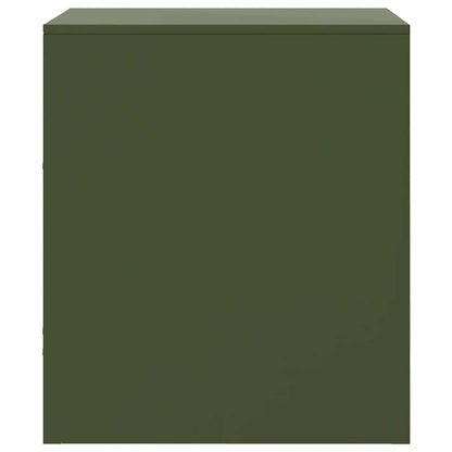 Comodini 2 pz Verde Oliva 34,5x39x44 cm in Acciaio - homemem39