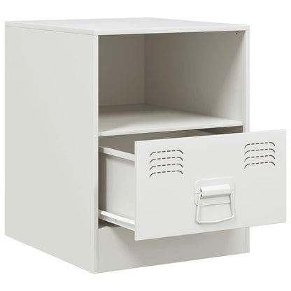 Comodino Bianco 34,5x39x44 cm in Acciaio