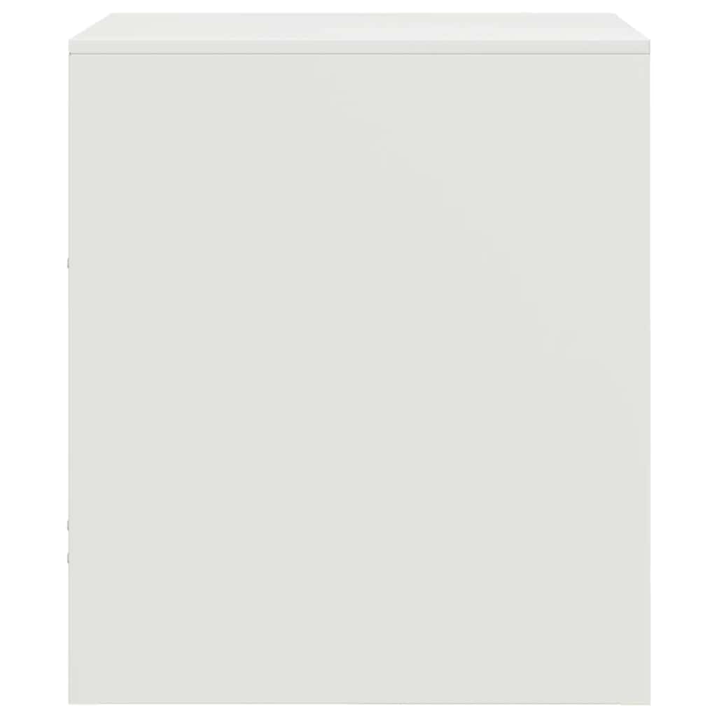 Comodino Bianco 34,5x39x44 cm in Acciaio