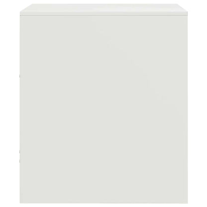 Comodino Bianco 34,5x39x44 cm in Acciaio