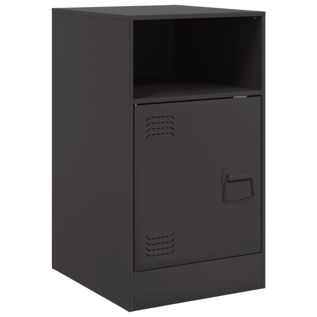 Comodino Nero 34,5x39x62 cm in Acciaio
