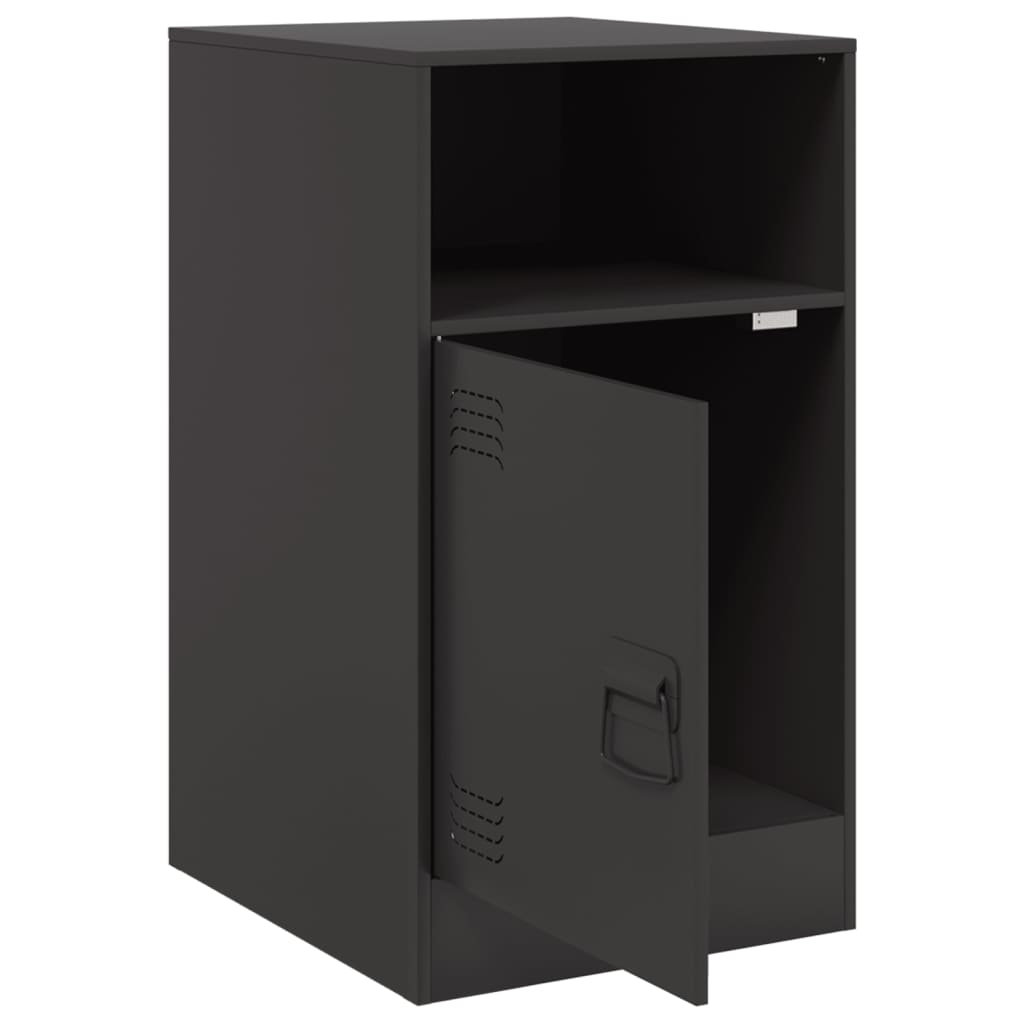 Comodino Nero 34,5x39x62 cm in Acciaio