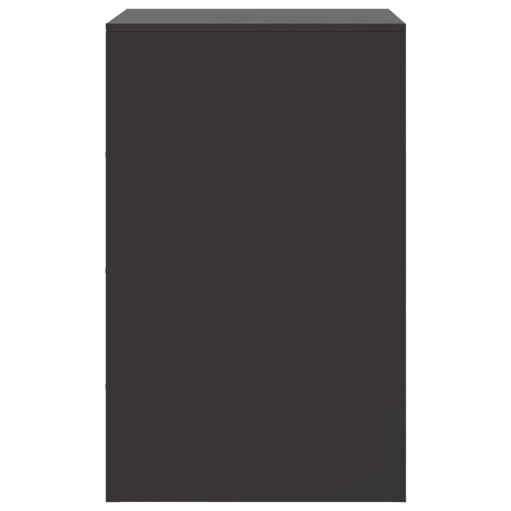 Comodino Nero 34,5x39x62 cm in Acciaio