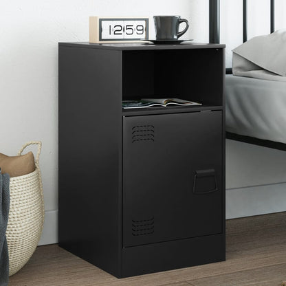 Black bedside table 34.5x39x62 cm in steel