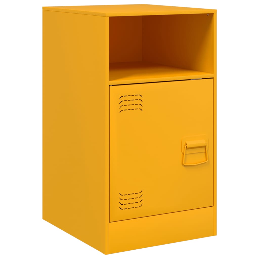 Comodini 2 pz Giallo Senape 34,5x39x62 cm in Acciaio