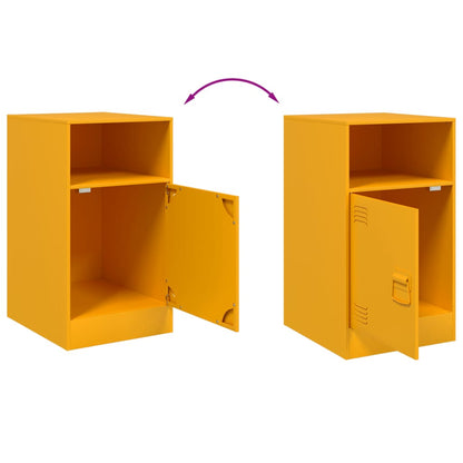 Comodini 2 pz Giallo Senape 34,5x39x62 cm in Acciaio