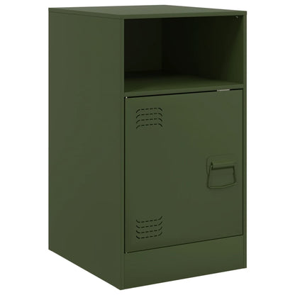 Comodino Verde Oliva 34,5x39x62 cm in Acciaio