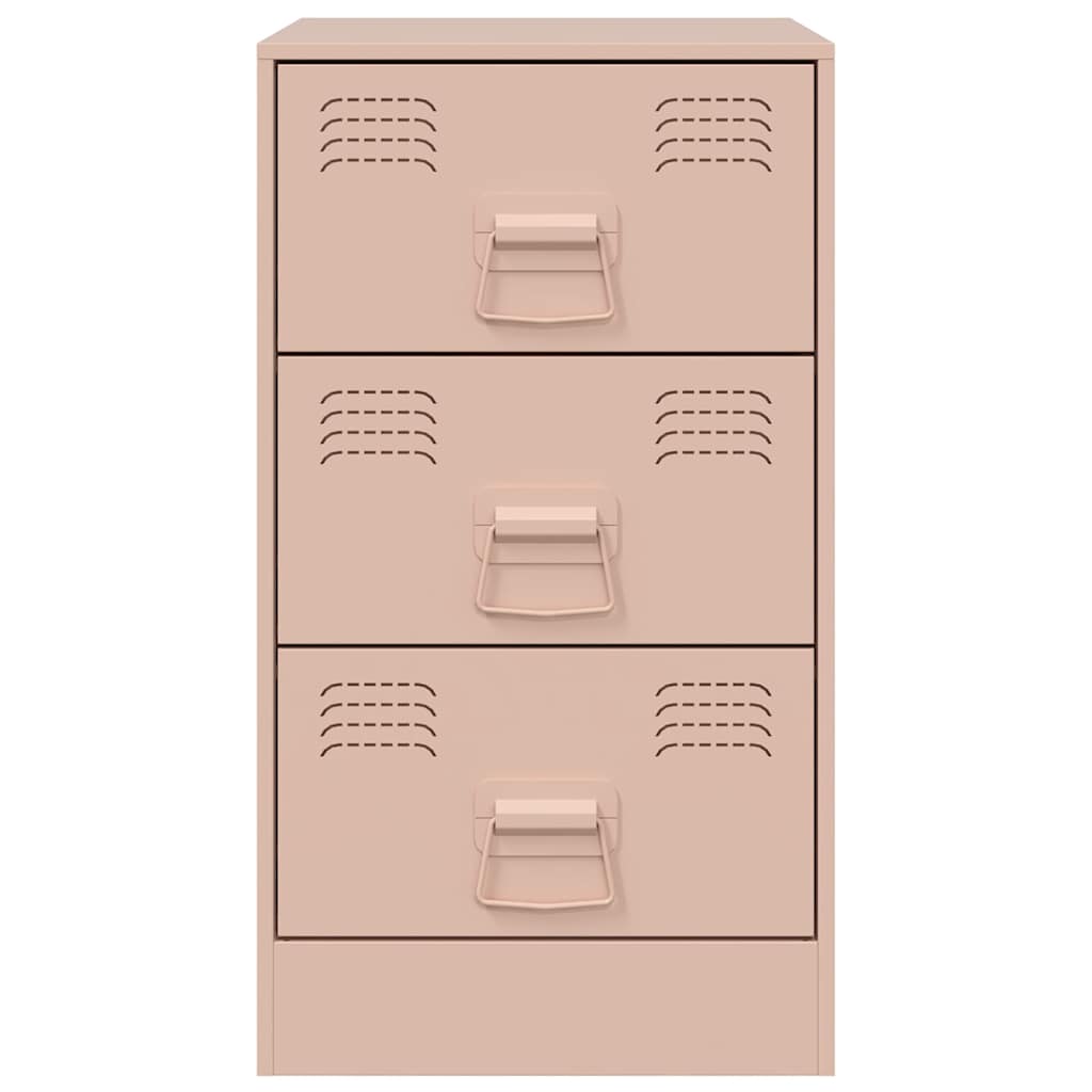 Comodini 2 pz Rosa 34,5x39x62 cm in Acciaio - homemem39