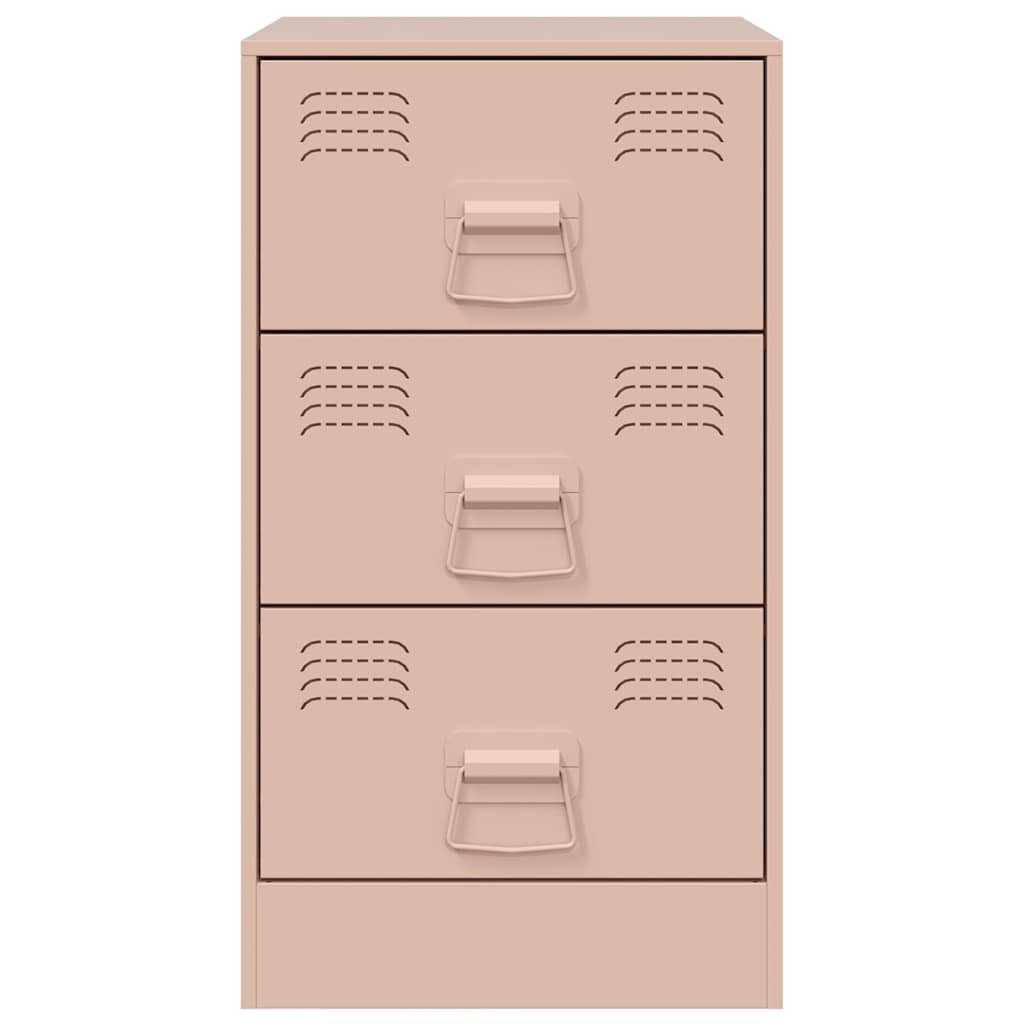 Comodini 2 pz Rosa 34,5x39x62 cm in Acciaio