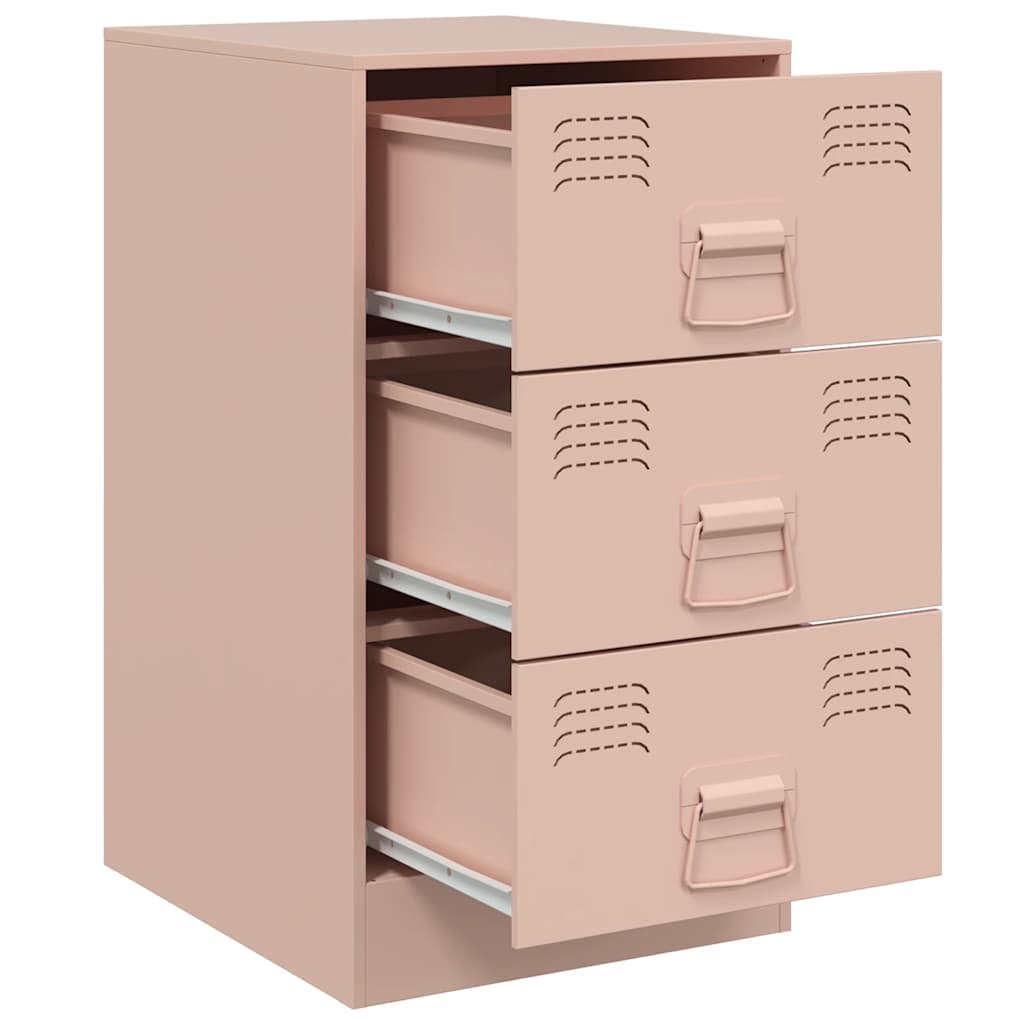 Comodini 2 pz Rosa 34,5x39x62 cm in Acciaio