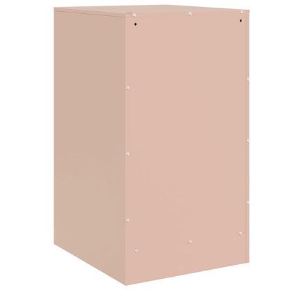 Comodini 2 pz Rosa 34,5x39x62 cm in Acciaio - homemem39
