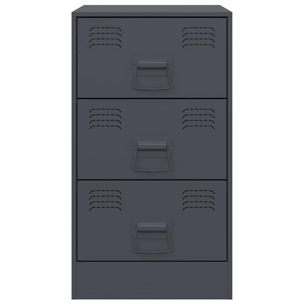 Comodini 2 pz Antracite 34,5x39x62 cm in Acciaio
