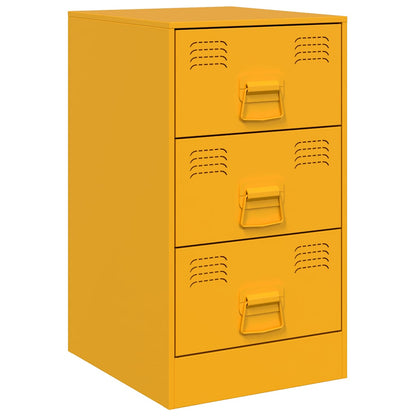 Comodino Giallo Senape 34,5x39x62 cm in Acciaio