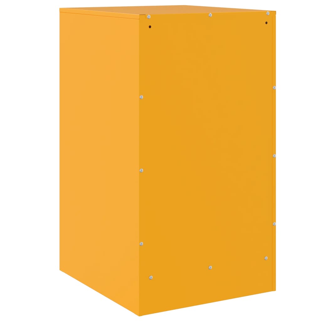 Comodini 2 pz Giallo Senape 34,5x39x62 cm in Acciaio