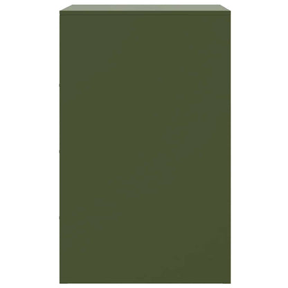 Comodino Verde Oliva 34,5x39x62 cm in Acciaio - homemem39