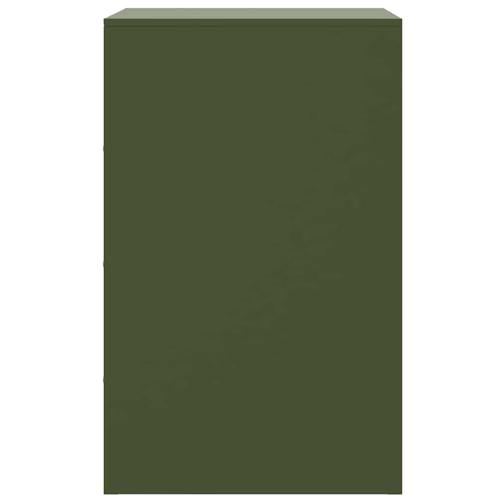 Comodini 2 pz Verde Oliva 34,5x39x62 cm in Acciaio