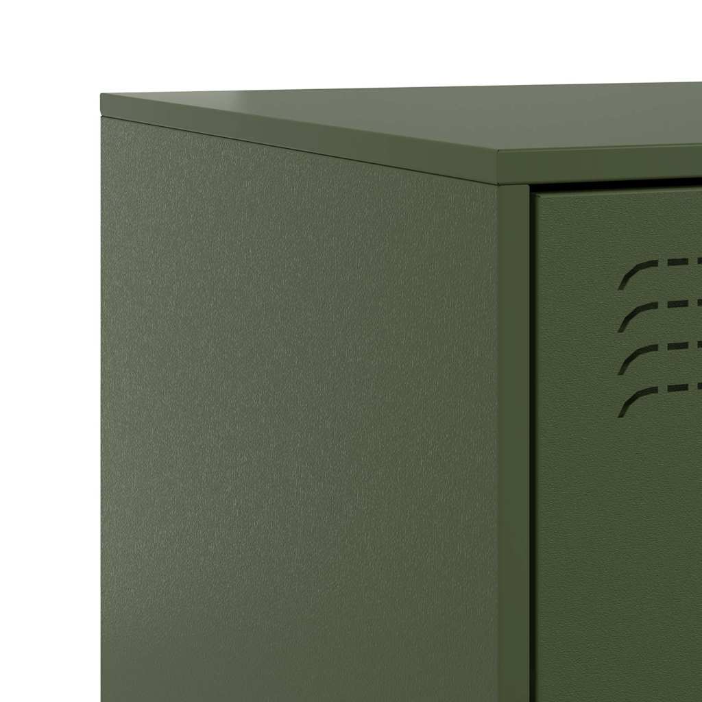 Comodini 2 pz Verde Oliva 34,5x39x62 cm in Acciaio