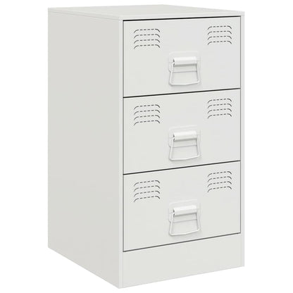 Comodino Bianco 34,5x39x62 cm in Acciaio