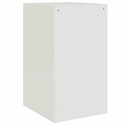 Comodino Bianco 34,5x39x62 cm in Acciaio