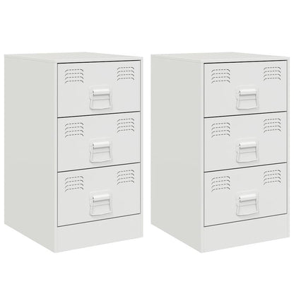 Comodini 2 pz Bianchi 34,5x39x62 cm in Acciaio