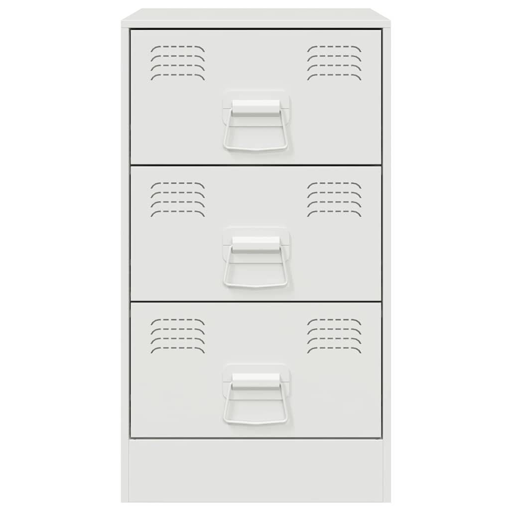 Comodini 2 pz Bianchi 34,5x39x62 cm in Acciaio