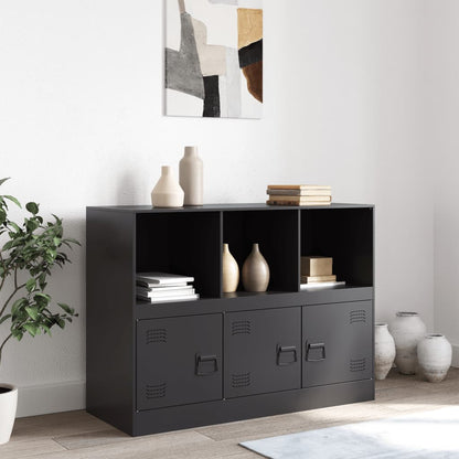 Credenza Nera 99x39x73 cm in Acciaio - homemem39