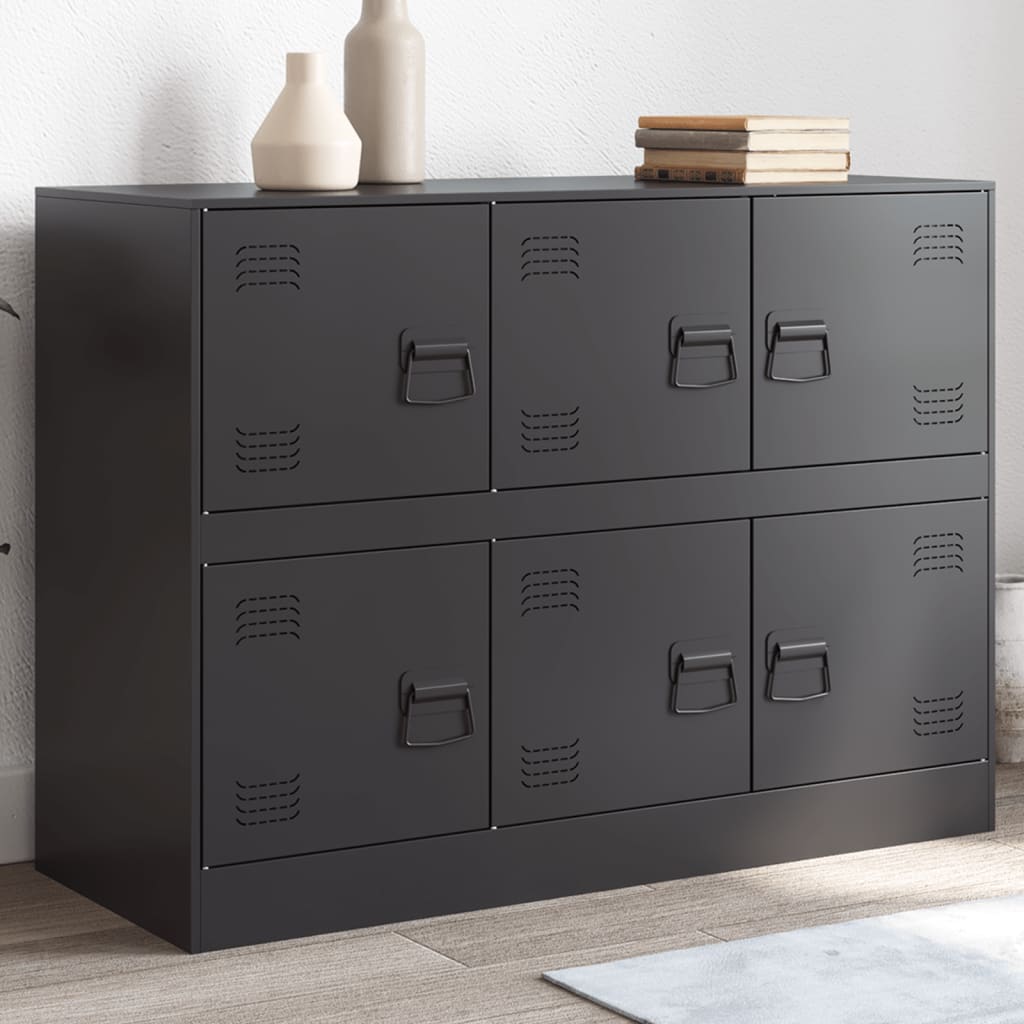 Black Sideboard 99x39x73 cm in Steel