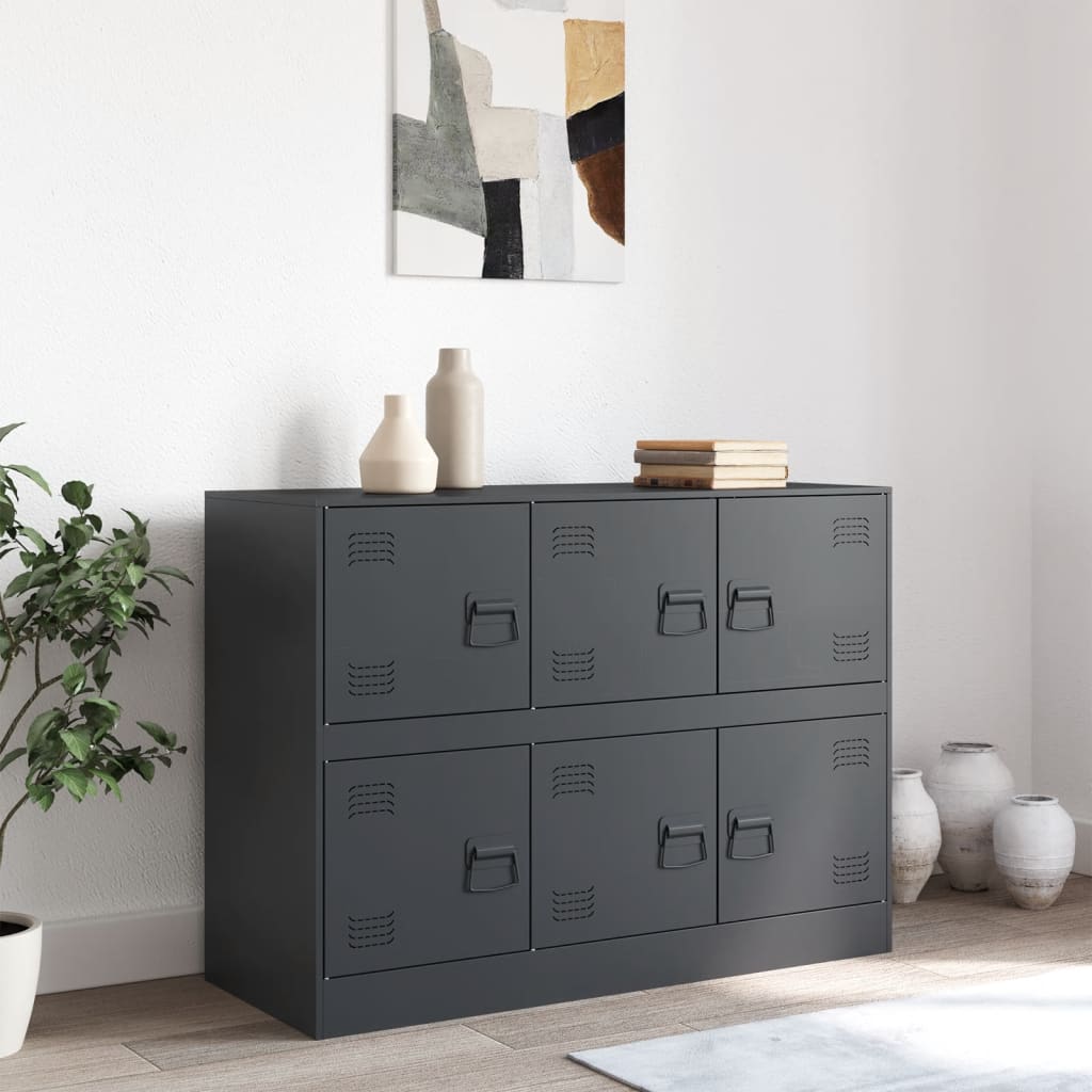 Anthracite Sideboard 99x39x73 cm in Steel