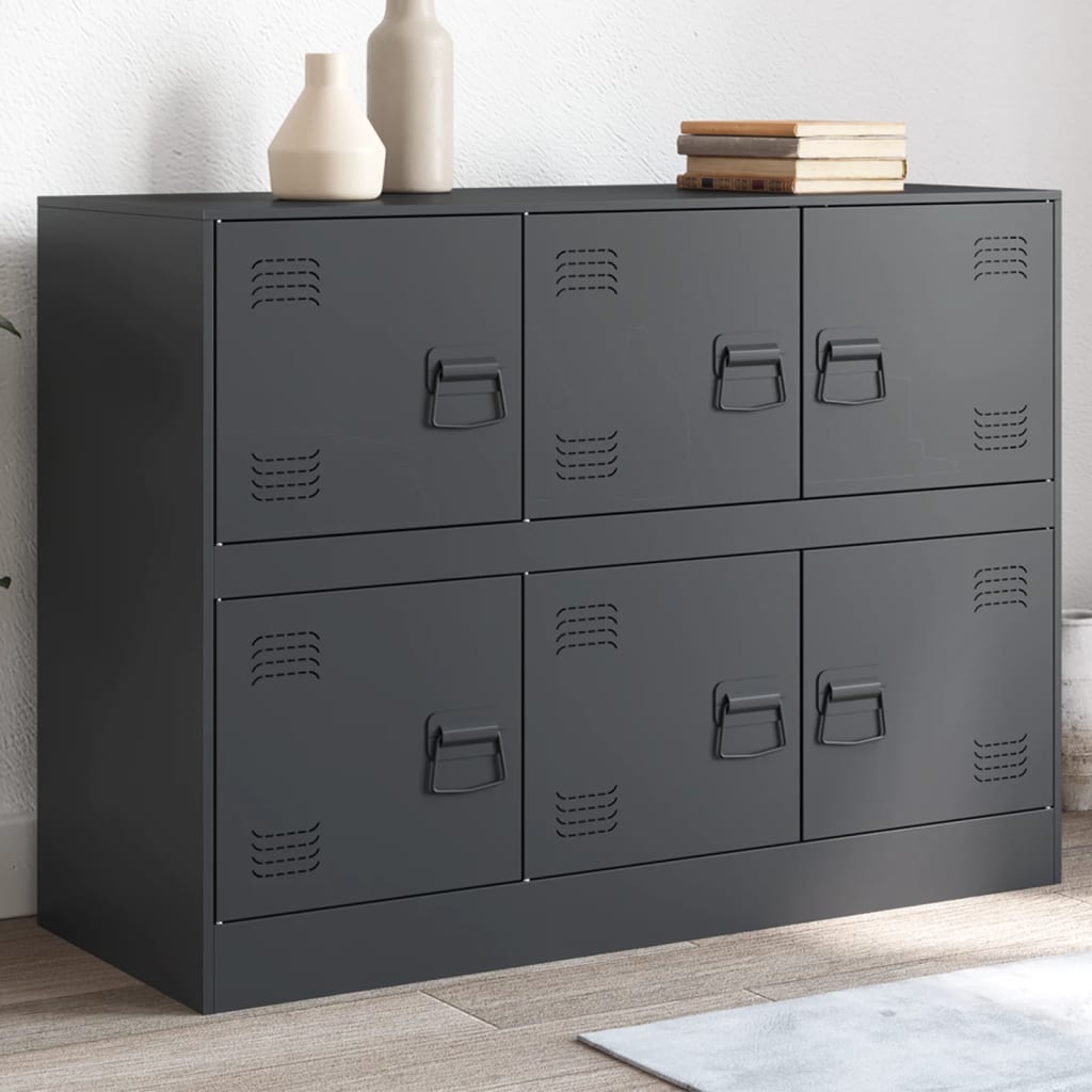 Anthracite Sideboard 99x39x73 cm in Steel