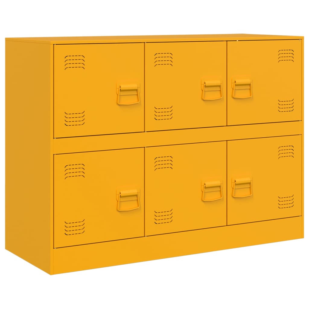 Credenza Giallo Senape 99x39x73 cm in Acciaio