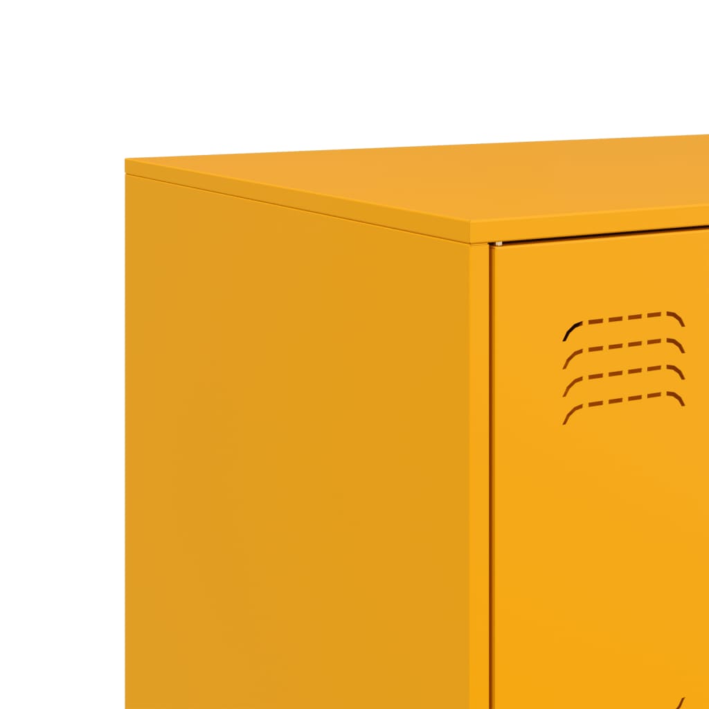 Credenza Giallo Senape 99x39x73 cm in Acciaio