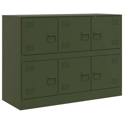 Credenza Verde Oliva 99x39x73 cm in Acciaio - homemem39