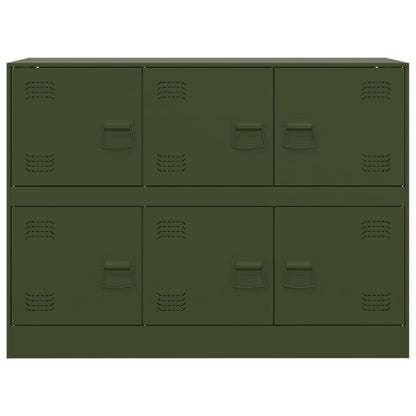 Credenza Verde Oliva 99x39x73 cm in Acciaio - homemem39