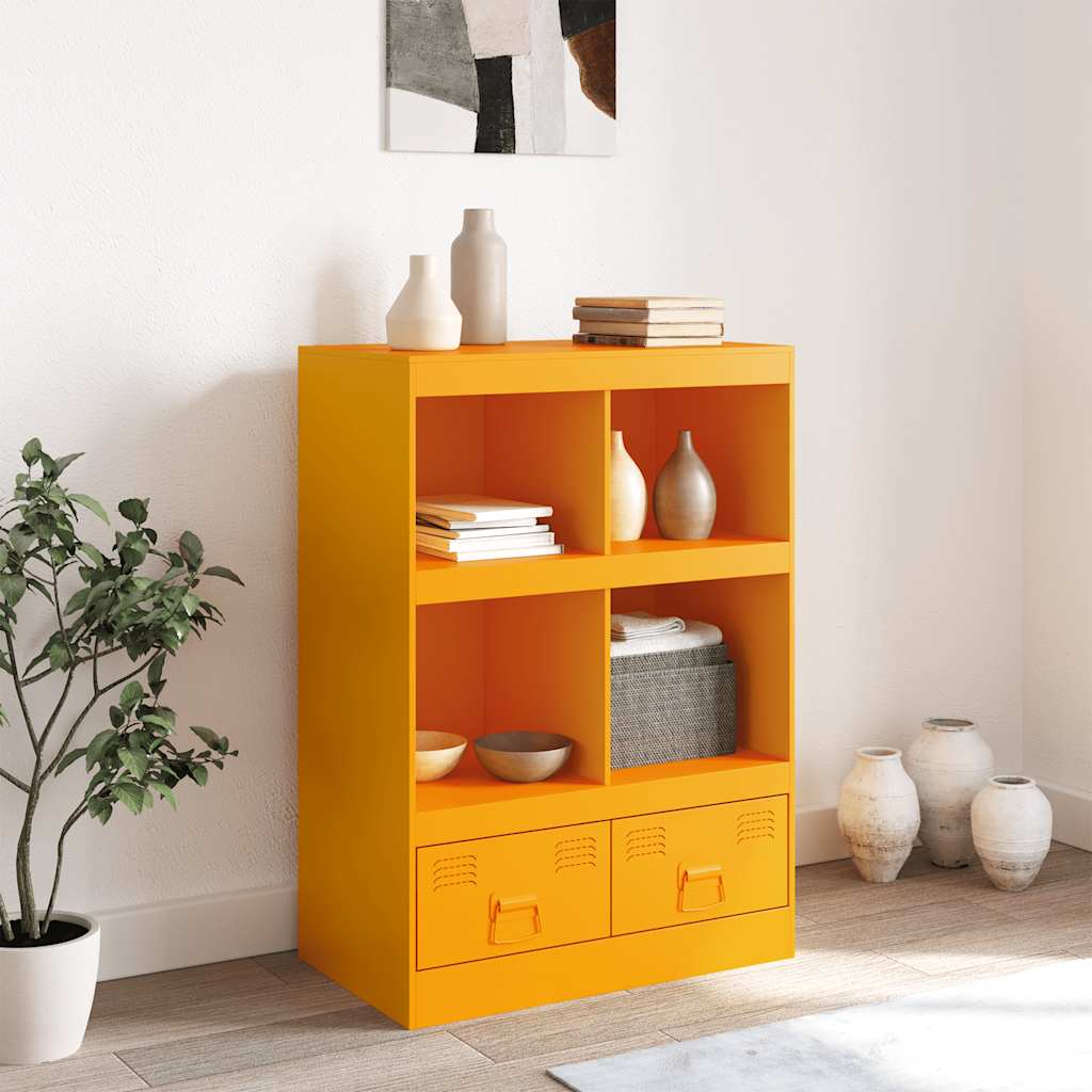 Credenza Giallo Senape 67x39x95 cm in Acciaio - homemem39