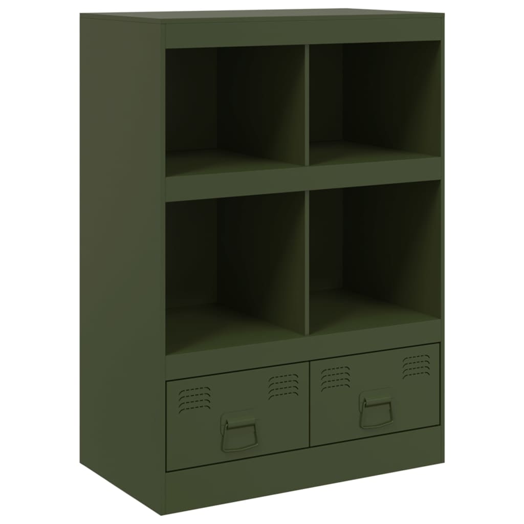 Credenza Verde Oliva 67x39x95 cm in Acciaio