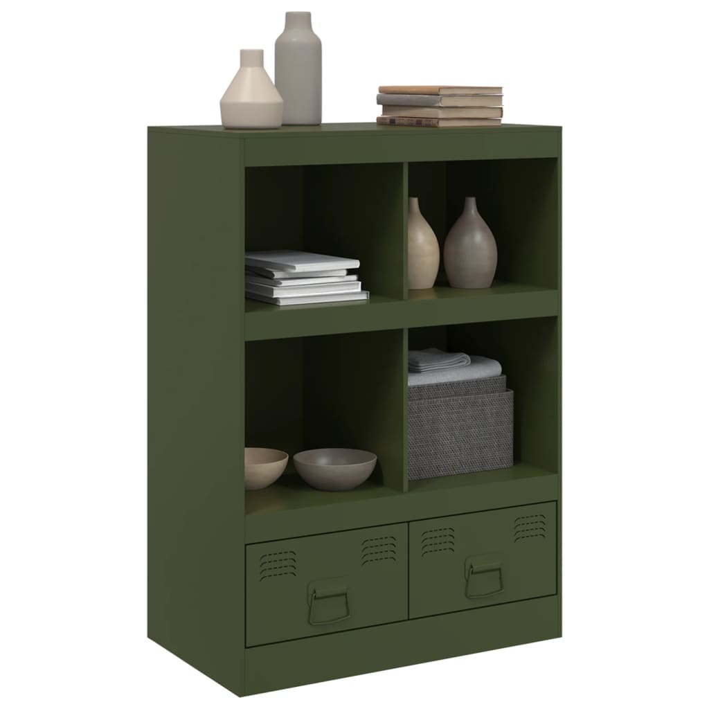 Credenza Verde Oliva 67x39x95 cm in Acciaio