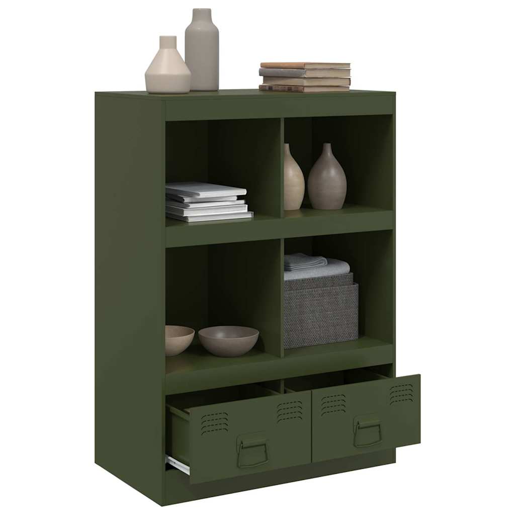 Credenza Verde Oliva 67x39x95 cm in Acciaio - homemem39
