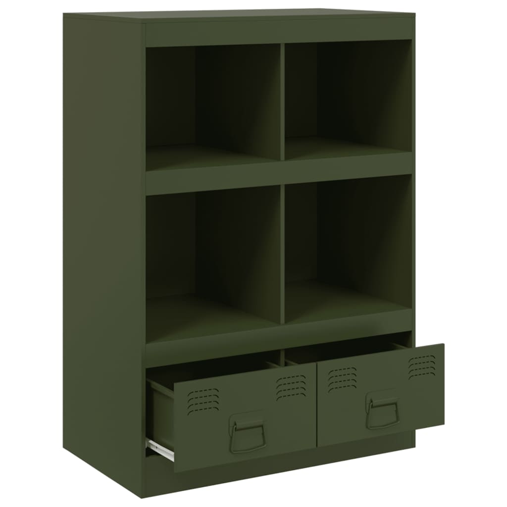 Credenza Verde Oliva 67x39x95 cm in Acciaio