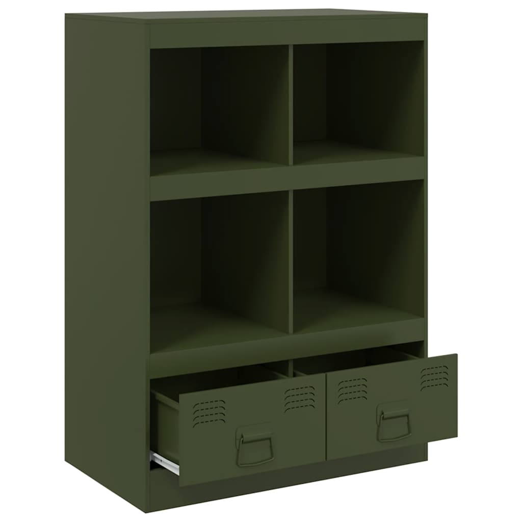 Credenza Verde Oliva 67x39x95 cm in Acciaio
